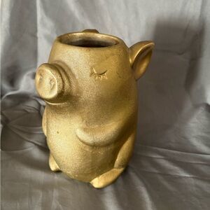 Gold Piggy Home Art Sculpture